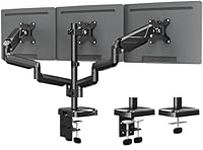 MOUNTUP Triple Monitor Stand Mount - 3 Monitor Desk Mount for Computer Screens Up to 27 inch, Triple Monitor Arm with Gas Spring, Heavy Duty Monitor Stand, Each Arm Holds Up to 17.6 lbs, MU0006-CA