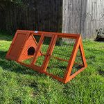 Bunny Business Pet Supplies Apex Run with Enclosure Rabbit/Guinea Run Hutch Hutches, 4ft Triangular Runs (RED-HVY)