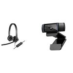 Logitech H570e Wired Headset + Logitech C920x HD Pro Webcam (Full HD 1080p/30fps)