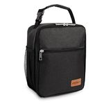 Lunch Box for Men Women Adults Small Lunch Bag for Office Work School - Reusable Portable Lunchbox, Black