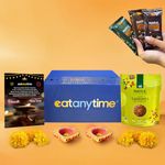 Eat Anytime Premium Diwali Gift Hamper With Hazelnut date Ladoo 50g, Ragi Bar Pack of 3, Diya & Premium Diwali Box | Diwali Gift Hamper For Friends & Family