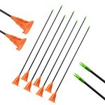 SHARROW 12pcs Archery Sucker Arrows Fiberglass Arrows Safe Suction Cup Arrows for Beginner Target Shooting Practice (Orange)