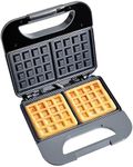 COOK WITH COLOR Waffle Maker - 750-Watt, Non-Stick Plates, Easy-to-Clean, Cool Touch Housing and Skid Resistant Feet, Grey