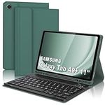 Keyboard Case for Samsung Galaxy Tab A9+ 11", Magnetically Detachable Wireless Bluetooth Keyboard with Protective Cover and Pencil Holder for Samsung Galaxy Tab A9 Plus 11 inch 2023, Dark Green