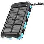 Solar Charger, 30000mAh Solar Power Bank, Waterproof Portable Charger with Dual 5V USB Port/LED Flashlight Compatible with All Smartphone External Battery Pack Perfect for Outdoor/Camping/Trip