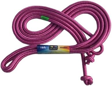 Just Jump It 16' Foot Single Jump Rope for Kids Women and Men - Active Outdoor Youth Fitness Excersing Equipment - Double Dutch Length Gym Accessories - Raspberry