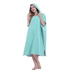 YINHANG Swim Poncho for Adults Men Women, Quick Dry Microfiber Hooded Beach Towel Pool Changing Robe for Swimming, Surfing, Travelling, Camping, Mint Green