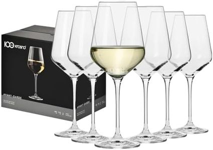 Krosno Grandi Bicchieri Calice Vino Bianco | Set di 6 | 390 ML | Collezione Avant-Garde | Ideale per la Casa, Ristorante Feste e Ricevimenti | Adatto alla Lavastoviglie