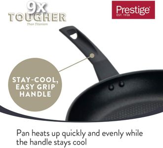 Prestige 2-in-1 Egg Poacher Pan – 4 Non-Stick Inserts, 20cm Induction Frying Pan with Lid