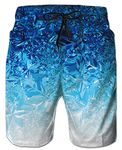 Cozople Men's Quick Dry Swimming Suits Blue Lightweight Beach Shorts Summer Swimwear Trunks with Mesh Lining