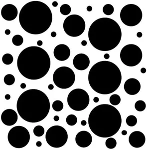Set of 100 (Black) Vinyl Wall Decals - Assorted Polka Dots Stickers - Removable Adhesive Safe on Smooth or Textured Walls Round Circles Bathroom Kids Room Nursery Decor