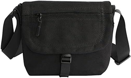 Wesoke Bolso Bandolera Pequeño de Lona para Hombres y Mujeres, Bolsos de Mensajero Negros, Bolso de Hombro Lateral, Bolso de Viaje Portátil, Bolso de Teléfono Celular para Negocios de Trabajo
