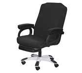 SARAFLORA Office Chair Cover- Medium, Black- Removable Computer Chair Cover for Office Chair with Zipper for Universal Rotating Chair Desk Chair Cover High Back Chair Seat Washable Protector for Pets,Polyester;Spandex