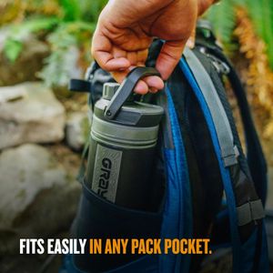 UltraPress Water Purifier Bottle, Black – Portable Filtration