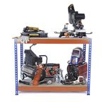 Professional/Commercial Extra HEAVY DUTY 2 Level Workbench 400kg(UDL) Workstation Home Garage DIY Work Table 900mm H x 1200mm W x 600mm D - 400KG UDL
