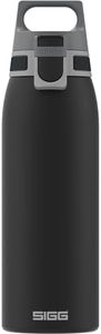 SIGG - Stainless Steel Water Bottle - Shield ONE Black - Suitable For Carbonated Beverages - Leakproof - Lightweight - BPA Free - Black - 1 L