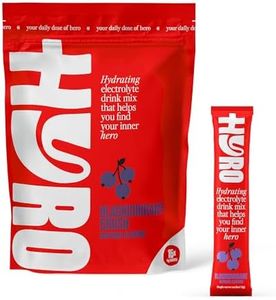 HYRO Electrolyte Powder Drink Mix, Sugar Free Daily Hydration Packets with Magnesium, Potassium & Vitamin C, Single-Serve Electrolytes, Keto, Vegan, Plant Based, Blackcurrant Crush Flavour, 15 Count