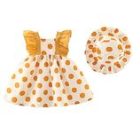 MAMIMAKA Baby Girls Sleeveless Bow Princess Dress Yellow Polka Dot Cute Tartan Print Sundress for 3-6 Months