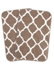 Saral Home Soft Anti Slip Microfiber Geometric Bathmats | Bath Mat with Rubber Bottom | Soft & Super Water Absorbent Mats for Shower | Quick-Drying Mats for Kitchen Bathroom| Set of 2 (40x60cm, Beige)