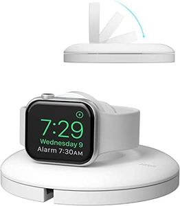 PZOZ for Apple Watch Charger Stand Compatible with iWatch Series Ultra/9/8/7/6/SE/5/4/3/2,Nightstand Mode 90° Adjustable, Charger Cable Storage Dock Accessories (White)