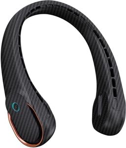 FrSara Neck Fan, Bladeless Fan,Upgraded 5200mAh,Long Endurance,Upgraded air volume,Easier to Use,360° Cooling,No Hair Twisting,Non-Slip Material,Rechargeable,3-Speed Coal Black