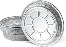 HEKOBAG 30Pack Tin Foil Dishes, 9 Inch Deep Round Tin Foil Pans, Aluminum Foil Pie Pans Foil Plate Container, Foil Trays with Pastry Brush for Baking, Storing, Heating, Serving, BBQ, Roasting