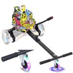 WEELMOTION Hoverboard Go Kart Attachment with Shining Wheel Adjustable Hoverboard Seat Attachment Hoverboard Kart Attachment for Most 6.5" 8" 10" Two Wheel Self Balancing Scooter