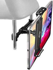 Tablet iPad Holder for Car Mount Headrest iPad Holder Car Back Seat Travel Accessories Car Tablet Holder Road Trip Essentials for Kids Adults fits All 4.7-12.9" iPad Pro, Air, Mini, Fire - Black