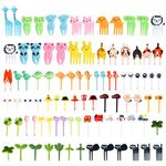 DKDDSSS 91 pcs Animal Fruit Fork, Food Picks Kids, Cute Fruit Forks Mini Cartoon Food Toothpick for Kids, Reusable Food Fruit Picks Forks for Dessert Party Decor Bento Lunch Box Accessories