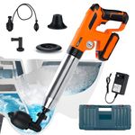 Protmex Electric Toilet Plunger with Real-Time Barometer, Hair Drain Clog Remover, High Pressure Air Toilet Plungers, Heavy Duty Plunger for Powerful Cleaning of Toilet, Drain, Bathroom, Floor, Sewer