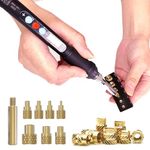 60W Digital Soldering Iron with Heat Set Insert Tool Tips and 120 Pcs M3x4x4.5 Threaded Inserts for Inserts 3D Printing and Plastic