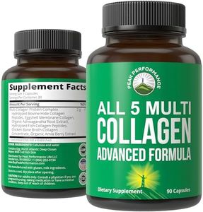 All 5 Multi-Collagen Capsules by Peak Performance. 90 Pills of Grass Fed Collagen Peptides Protein. with All 5 Collagen Types I, II, III,V, X. Grass Fed Beef, Fish, Chicken, Bone Broth Supplement