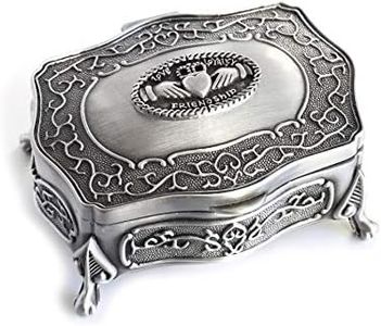 Biddy Murphy Claddagh Jewelry Box Small Love Loyalty Friendship Medallion Pewter Made in Ireland