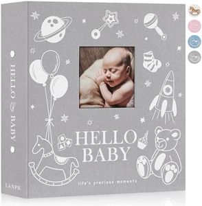 Lanpn Baby Photo Album 4x6 600 Pockets, Linen Cover Photo Book Newborn Bebe Album Memory Book with Front Window Holds 600 Horizontal and Vertical Pictures Gift for Boy Girl Baby Shower Grey