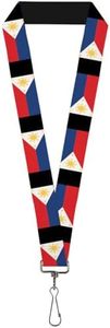 Buckle-Down Lanyard, Philippines Flags, 22 Inch Length x 1 Inch Width