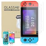 KkvoGmle 3 Pack Glass Screen Protectors Compatible with Nintendo Switch, Transparent HD Clear Screen Protector, Tempered Glass Screen Protector-Bubble Free for Switch