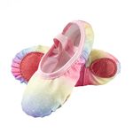 APTRO Sparkle Ballet Shoes Split Sole Dance Shoes Yoga Shoes Ballet Pumps Slippers Gymnastics Flats for Girls Adults Pink 9 UK Child,27