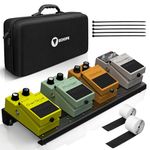 Guitar Pedal Board - EchoPK Small Aluminum Pedalboard with Protective Bag, Cable Ties Hook and Loop Adhesive Non-Slip Surface Lightweight Compact Customizable Layout Pedalboard Case