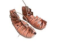 AnNafi® Mens Gladiator Leather Sandal | Roman Centurian Brown Caligae|Medieval Greek Soldier Sandles| Ancient Costume Footwear (7)