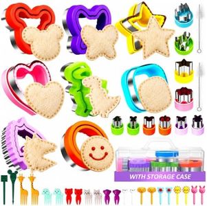 Uncrustable Sandwich Cutter, Sandwich Cutters for Kids Lunch, 43 Pcs Kids Sandwich Cutter and Sealer Set with Storage Case, Crustless Sandwich Cutters Shapes for Girl Boy Lunch & Bento Box Accessories