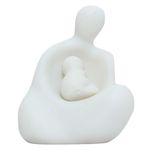 OSTNKART Mother & Baby Statue White Resin (Size - 4.5 Inch) Showpiece Baby Shower Gift Home Decoration Item Mom to be for Wife, Women, Sister, Pregnant Lady, Loveable Person Unique Gift