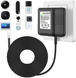 24V Doorbell Thermostats Transformer Compatible with Nest Honeywell Ecobee Sensis All Versions of Ring Video Doorbells Power Adapter (26FT Black, 12.0, Watts)
