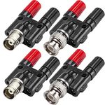 DKARDU 4PCS BNC Male Plug to 2X 4mm Dual Banana Female Jack Socket Binding Post Coax Coaxial Splitter Connector Adapter BNC Banana Converter for Oscilloscope Radio, BNC Kits