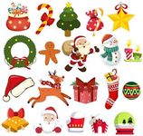 Hianjoo Christmas Window Clings, Christmas Window Stickers for Glass, Reusable Removable Waterproof Xmas Gel Window Clings with Santa Claus, Christmas Stockings, Snowman, Reindeer, Santa Hat, Tree