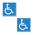 2 x Disabled Blue Mobility Badge Car Bus Sticker Campervan Caravan Decal #0218 (Static Cling)