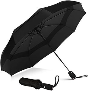 Repel Umbrella Windproof Double Vented Travel Umbrella with Teflon Coating (Black)