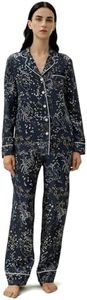 LilySilk Women 19MM Pure Silk Pajamas Long Sleeve Lapel Zodiac Pattern Sleepwear Homewear For Night Wear, Scorpio X-Small