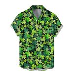 Hoothy-Herren Men's St. Patrick's Day Shirt Irish T-Shirt Lucky Print Clover Shirts Four Leaf Clover St Patricks Day T Shirts T-Shirt Plus Size Summer Tops St Patrick's Day Gifts