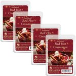 Scentsationals Scented Wax Fragrance Melts - Holiday Collection - Wax Cubes Pack, Home Warmer Tart, Electric Wickless Candle Bar Air Freshener - 2.5 oz (4-Pack) (Red Hot Cinnamon)