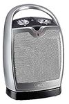 Lasko Oscillating Ceramic Tabletop Space Heater for Home with Adjustable Thermostat, Carrying Handle, 2 Speeds and Fan Only Mode, 11.6 Inches, Silver, 5409